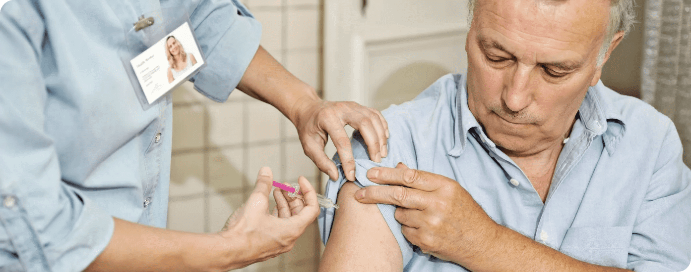 Man receiving subcutaneous injections in Adelaide